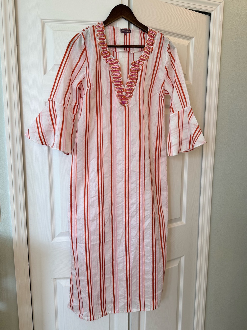 Glamourpuss caftan cabana striped orange - Picture 2 of 5